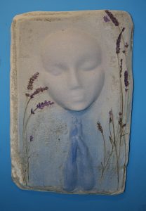 A Prayer Lady 5; Dyed Concrete with Lavender - $130 - SOLD