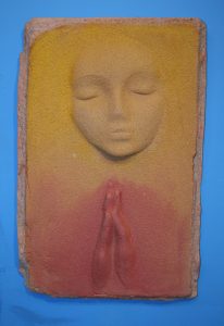 A Prayer Lady 6; Dyed Concrete - $125 -SOLD