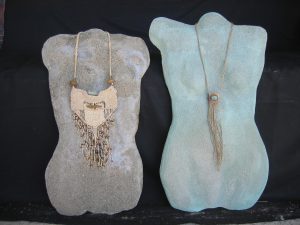 A Prayer Lady Torso Pair; Dyed Concrete (Necklaces Sold Separately) - $225 ea - SOLD