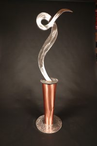 Dancer; Stainless Steel, Copper; 7'x24"x18"; $7,500