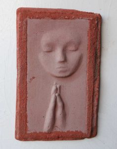 Prayer Lady #9; Dyed Concrete - $125