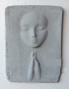 Prayer Lady #7; Dyed Concrete - $125