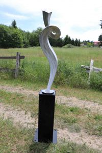 Rise Up; 2019; Stainless Steel, Powder-Coated Steel; 7'x2'x2'; SOLD