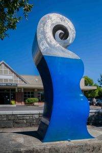 Ocean Wave; Stainless Steel & Powder-coated steel, 7' x 24" x 28" - @ Gallery Without Walls, Lake Oswego, OR, 8/20-8/22 - $15,000