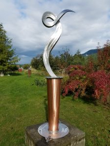 Dancer II; 2020; Stainless,copper; 7'x30"x30"; $7,500