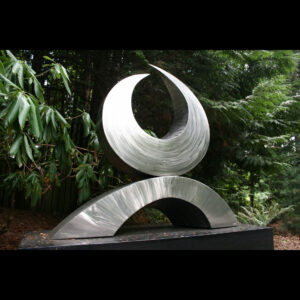 Spiral Fractal II; Stainless Steel, Powder-coated Base; $15,000 SOLD